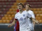 Tom Carroll of England celebrates his goal during the international friendly match between U21 Czech Republic and U21 England at Letna Stadium on March 27, 2015