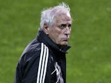 Armenia's head coach Bernard Challandes attends a training session at the Algarve stadium in Faro, southern Portugal, on November 13, 2014