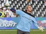 Eirik Johansen #63 of Manchester City throws the ball during their World Football Challenge friendly match against Vancouver Whitecaps FC July 18, 2011