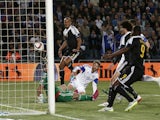 Belgium's Marouane Fellaini (R) scores the first goal during the Euro 2016 qualifying football match match between Israel and Belgium on March 31, 2015