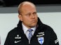 Finland's national team's head coach Mixu Paatelainen is pictured prior to the UEFA 2016 European Championship qualifying round Group F football match Hungary vs Finland at the Groupama Arena stadium in Budapest on November 14, 2014