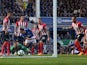 Phil Jagielka of Everton scores the opening goal during the Barclays Premier League match between Everton and Southampton at Goodison Park on April 4, 2015