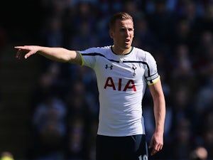 Harry Kane of Spurs wears the captain's armband during the Barclays Premier League match between Burnley and Tottenham Hotspur at Turf Moor on April 5, 2015