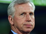 Alan Pardew, manager of Crystal Palace looks on during the Barclays Premier League match between Crystal Palace and Manchester City at Selhurst Park on April 6, 2015