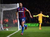 Glenn Murray of Crystal Palace celebrates scoring the opening goal during the Barclays Premier League match between Crystal Palace and Manchester City at Selhurst Park on April 6, 2015