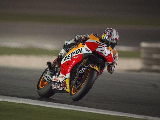 Dani Pedrosa of Spain and Repsol Honda Team heads down a straight during the MotoGp of Qatar - Free Practice at Losail Circuit on March 27, 2015