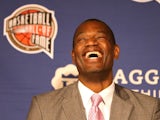 Dikembe Mutombo smiles during the Naismith Memorial Basketball Hall Of Fame 2014 Class Announcement at the JW Marriott on April 6, 2015