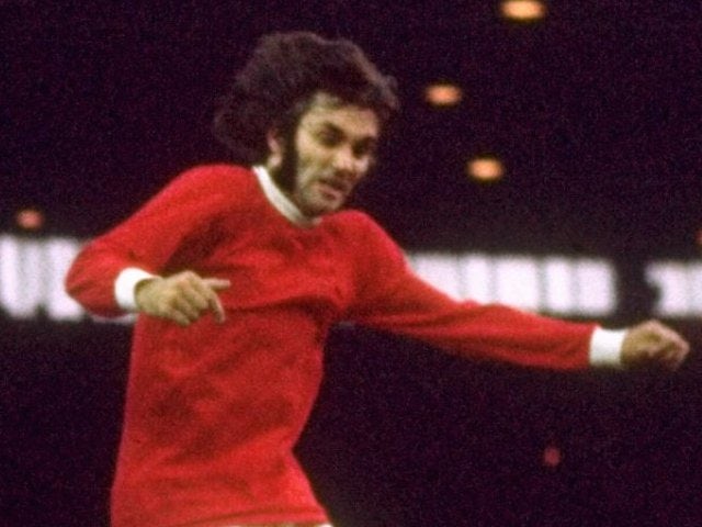 George Best of Manchester United in action during the Division One match against Everton in 1968