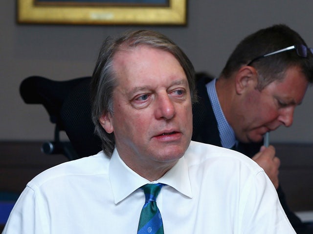 Giles Clarke, ECB Chairman attends the ICC Board Meeting at the ICC headquarters on November 10, 2014