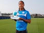 Leicester City's Harrison Panayiotou with his Player of the Month award for March 2015