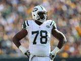Defensive tackle Leger Douzable #78 of the New York Jets during the NFL game against the Green Bay Packers at Lambeau Field on September 14, 2014