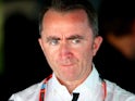 Paddy Lowe, Mercedes Technical Executive Director looks on in the team garage during practice for the Malaysia Formula One Grand Prix at Sepang Circuit on March 27, 2015