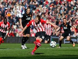 James Ward-Prowse of Southampton scores from a penalty during the Barclays Premier League match between Southampton and Hull City at St Mary's Stadium on April 11, 2015