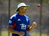 Tymal Mills of England during a nets session at Floreat Oval on October 29, 2013