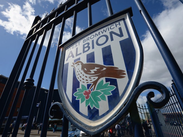 West Bromwich Albion signs are seen on the gates at The Hawthorns ahead of the Barclays Premier League match between West Bromwich Albion and Leicester City at The Hawthorns on April 11, 2015