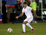 DeAndre Yedlin #2 of the United States makes a pass against Ecuador during an international friendly at Rentschler Field on October 10, 2014