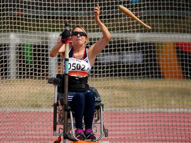 Josie Pearson of Great Britain in action in the Women's Club Throw F31/32/51 during day five of the IPC Athletics World Championships on July 24, 2013