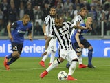 Arturo Vidal of Juventus FC scores the opening goal from the penalty spot during the UEFA Champions League Quarter Final First Leg match between Juventus and AS Monaco FC at Juventus Arena on April 14, 2015