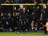 Alex Neil manager of Norwich City motivates his team during the Sky Bet Championship match between Norwich City and Middlesbrough at Carrow Road on April 17, 2015