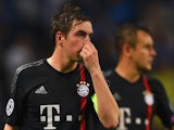 Philipp Lahm of Bayern Muenchen looks dejected during the UEFA Champions League Quarter Final first leg match between FC Porto and FC Bayern Muenchen at Estadio do Dragao on April 15, 2015