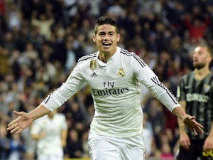 James strike gives Real Madrid the lead
