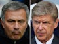 Composite image a comparison has been made between Chelsea Manager Jose Mourinho (L) and Arsenal Manager Arsene Wenger