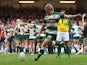 Jordan Crane of Leicester kicks a match winning penalty during the sudden death penalty shoot out to decide the outcome of the Heineken Cup semi final match between Cardiff Blues and Leicester Tigers at the Millennium Stadium on May 3, 2009