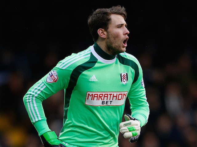 Fulham goalkeeper Marcus Bettinelli in action during the Sky Bet Championship match between Fulham and Ipswich Town at Craven Cottage on February 14, 2015