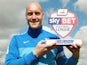 Southend United defender Adam Barrett with his Player of the Month award for April on April 30, 2015