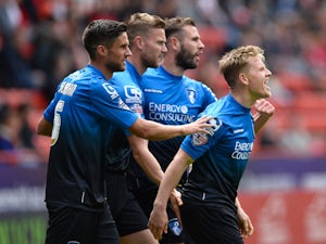  Matt Ritchie of AFC Bournemouth celebrates scoring the 1st Bournemouth goal during the Sky Bet Championship match between Charlton Athletic and AFC Bournemouth at The Valley on May 2, 2015