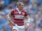 Eorl Crabtree of Huddersfield Giants in action during the Super League match between Huddersfield Giants and Bradford Bulls at Etihad Stadium on May 18, 2014