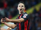 Marc Pugh celebrates opening the scoring for Bournemouth on April 27, 2015