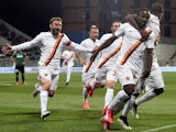 Seydou Doumbia of AS Roma celebrates after scoring the opening goal during the Serie A match between US Sassuolo Calcio and AS Roma on April 29, 2015