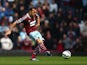 Mark Noble of West Ham United scores his team's first goal from the penalty spot during the Barclays Premier League match between West Ham United and Burnley at the Boleyn Ground on May 2, 2015