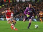 Alexis Sanchez of Arsenal (17) beats goalkeeper Steve Harper of Hull City as he scores their third goal during the Barclays Premier League match between Hull City and Arsenal at KC Stadium on May 4, 2015