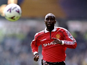 Andy Cole of Manchester United in action during the FA Carling Premiership game between Leeds United v Manchester United at Elland Road on April 25, 1999