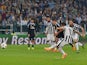 Carlos Tevez of Juventus scores their second goal from a penalty during the UEFA Champions League semi final first leg match between Juventus and Real Madrid CF at Juventus Arena on May 5, 2015