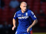 Birmingham City's David Cotterill carries the ball forward during a Championship match against Charlton Athletic on October 4, 2014