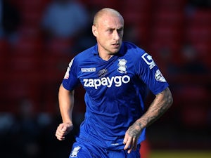 Birmingham City's David Cotterill carries the ball forward during a Championship match against Charlton Athletic on October 4, 2014