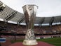 The UEFA Europa League trophy is pictured before the UEFA Europa League semi final first leg football match SSC Napoli vs FK Dnipro Dnipropetrovsk on May 7, 2015