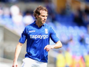 Jonathan Spector of Birmingham City collects the ball during a Championship match against Brighton & Hove Albion on August 16, 2014