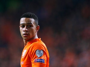 Memphis Depay of the Netherlands plays during a UEFA EURO 2016 qualifier between the Netherlands and Turkey at the Amsterdam Arena on March 28, 2015.
