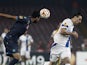 Dnipro's forward from Croatia Nikola Kalinic fights for the ball with Napoli's defender from Spain Raul Albiol during the UEFA Europa League semi final first leg football match SSC Napoli vs FK Dnipro Dnipropetrovsk on May 7, 2015