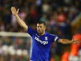 Birmingham City captain Paul Robinson gestures during a League Cup second-round clash with Sunderland on August 27, 2014