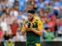 South Africa's Wayne Parnell celebrates after taking a wicket during the Pool B 2015 Cricket World Cup match between South Africa and India at the Melbourne Cricket Ground (MCG) on February 22, 2015