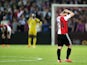 Anass Achabar of Feyenoord Rotterdam reacts after losing against Vitesse Arnhem during the Eredivisie match in Rotterdam on May 11, 2015