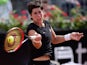 Carla Suarez Navarro of Spain in action during her Quarter Final against Petra Kvitova of Czech Republic on Day Six of The Internazionali BNL d'Italia 2015 at the Foro Italico on May 15, 2015