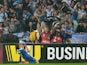 FC Dnipro's Yevhen Seleznyov celebrates after scoring a goal during the UEFA Europa League semi-final second leg football match FC Dnipro vs SSC Napoli, on May 14, 2015