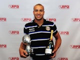 Bath Rugby centre, Jonathan Joseph, with his double at the RPA Players' Awards 2015, having been crowned both the RPA Players' Player of the Year and The England Player of the Year 2015. Photo taken on May 12, 2015