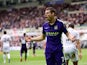 James Milner of Manchester City celebrates after scoring his team's second goal during the Barclays Premier League match between Swansea and Manchester City at the Liberty Stadium on May 17, 2015